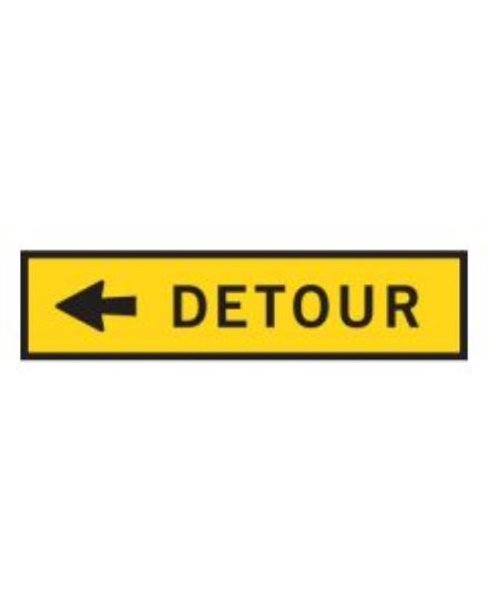 Picture of Boxed Edge Sign - Detour Left Arrow 1200 x 300mm