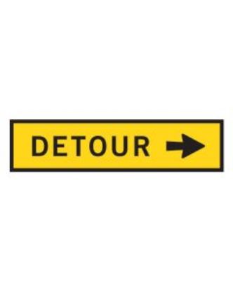 Picture of Boxed Edge Sign - Detour Right Arrow 1200 x 300mm