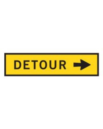 Picture of Boxed Edge Sign - Detour Right Arrow 1200 x 300mm