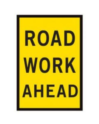 Picture of Boxed Edge Road Sign - ROADWORK AHEAD