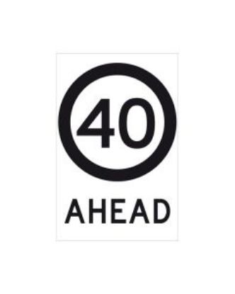Picture of 40Km/h Ahead Coreflute Class 1 600 x 925mm