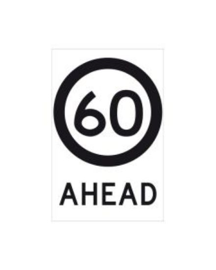 Picture of 60 Km/H Ahead Coreflute, Class 1 reflective 600 x 925mm