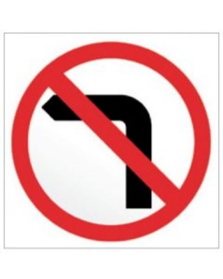 Picture of No Left Turn Sign 600 x 600mm