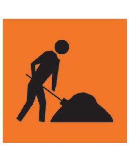 Picture of WORKER DIGGING Multi Message Sign Coreflute 600 x 600mm