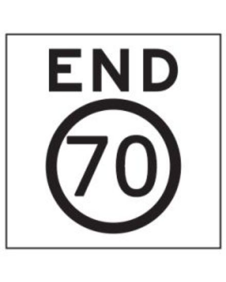 Picture of End 70 Km | 600 x 600mm Multi Message Sign (WA only)