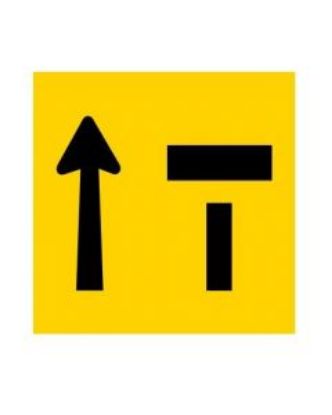 Picture of Right Lane Ends Merge Left 600 x 600