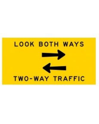 Picture of Look Both Ways Two-Way Traffic (MMS-ADV-17) WA Mutli Message Sign