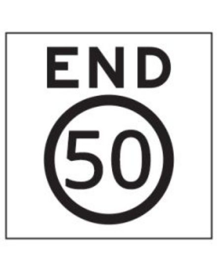 Picture of End 50 Km | 600 x 600mm Multi Message Sign (WA only)