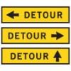 Picture of Boxed Edge Sign - Detour Left Arrow 1200 x 300mm