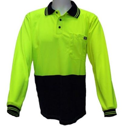 Picture of Polo Shirt Poly/Cotton Hi-Vis Long Sleeve