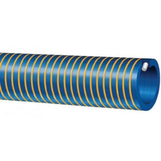 Picture of Blue PVC Oil Suction Hose, 100 Mm ID / 4" ID. Sold In Custom Lengths By The Metre.