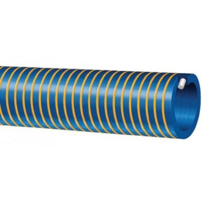 Picture of Blue PVC Oil Suction Hose, 75 Mm ID / 3" ID. Sold In Custom Lengths By The Metre.