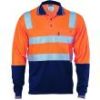 Picture of Cotton Back Long Sleeve Hi-vis Two Tone Polo Shirt with CSR Reflective Tape