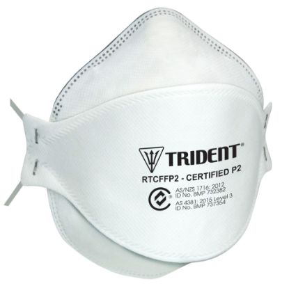 Picture of Respirator TRIDENT® Flat Fold P2 Level 3  -  Regular  Extended Length Head Straps
