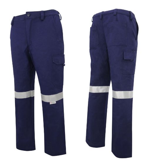 Picture of Trousers Cargo PITBULL® Navy + 3M Reflective Tape - Cut Level C - 77R