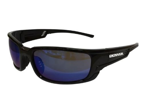 Picture of DENVER Premium Safety Glasses, Black Frame - Blue Mirror Lens