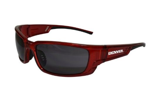 Picture of DENVER Premium Safety Glasses, Red Frame - Smoke Lens