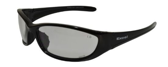 Picture of Excel Black Frame Clear Safety Glasses