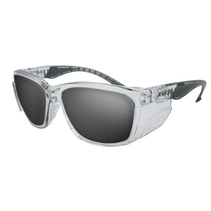 Picture of Rayzr Safety Glasses - Clear Frame - Smoke Lens