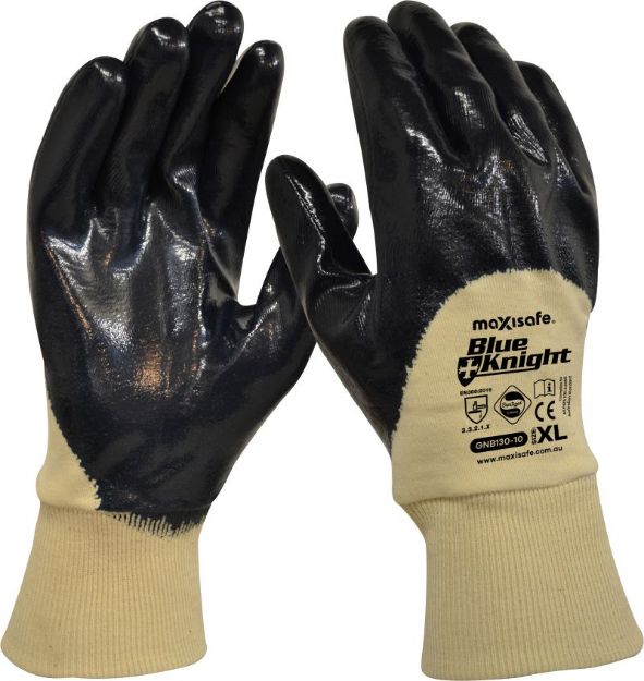 Picture of Blue Knight Nitrile 3/4 Dipped Glove, Knit Wrist