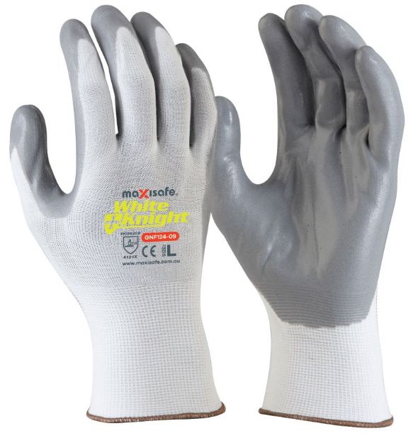 Picture of White Knight Synthetic Glove with Grey Foam Nitrile Palm