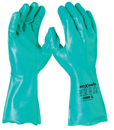 Picture of Maxisafe Green Nitrile Chemical Glove - 33cm