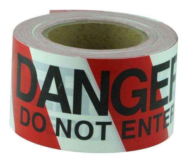 Picture of Barricade/Barrier Tape Danger do not enter - black on red & white