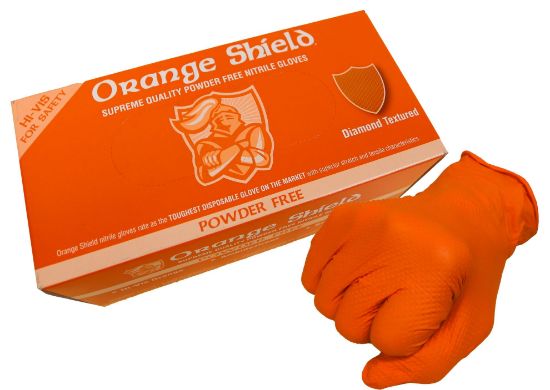 Picture of Orange Shield Heavy Duty Nitrile with Diamond Grip, Box 100