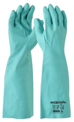 Picture of Maxisafe Green Nitrile Chemical Gauntlet - 45cm