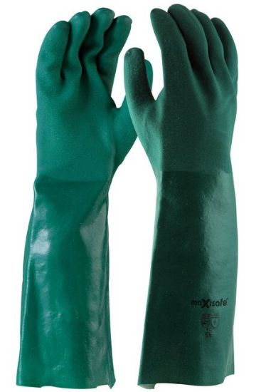 Picture of Maxisafe Green Double Dipped PVC Gauntlet - 45cm