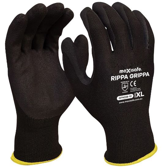 Picture of 'Rippa Grippa' Black Nitrile Coated Synthetic Glove