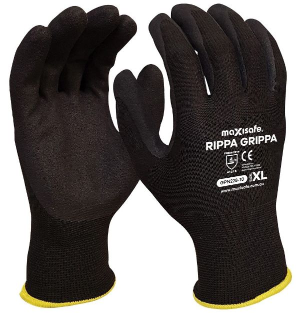 Picture of 'Rippa Grippa' Black Nitrile Coated Synthetic Glove