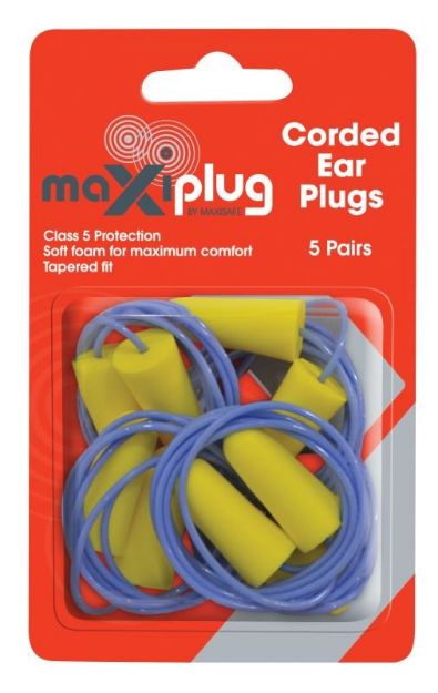 Picture of MaxiPlug Corded Ear Plugs - Blister Pack of 5 pairs