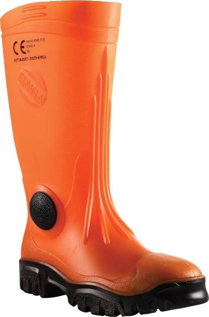 Picture of Stimela 'Commander' Gumboots with Safety Toe & Midsole - Orange