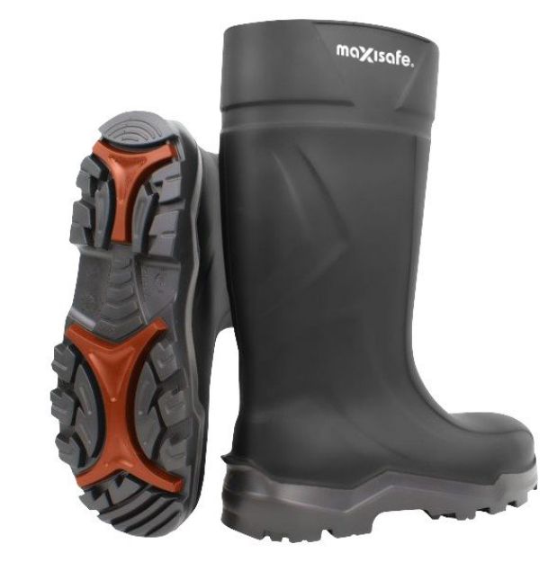 Picture of XtremeGrip Black Polyurethane Gumboots