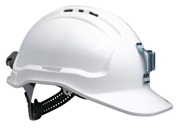 Picture of Tuffgard Vented Hard Hat with Sliplock Harness and metal lamp bracket