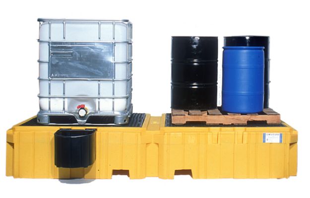 Picture of Ultra - IBC Spill Pallet Twin 1 Right Side Bucket Shelf, Drain