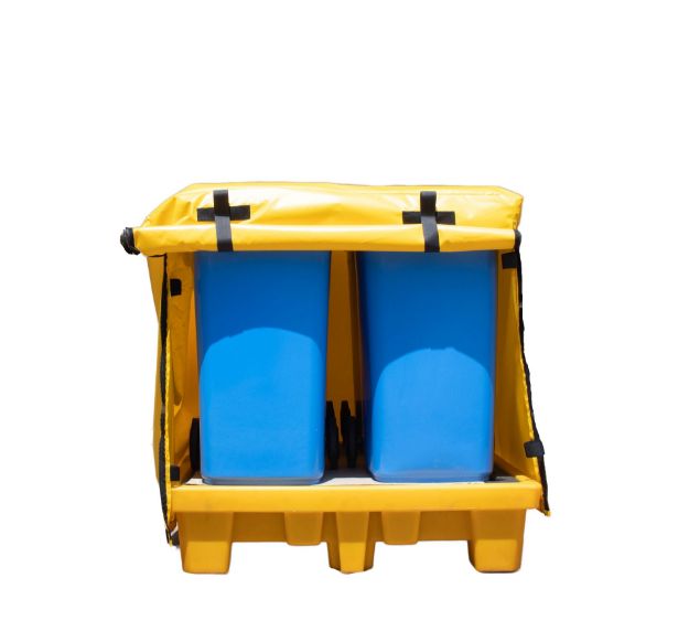 Picture of 2 Drum Spill Pallet Cover 400gsm Yellow PVC