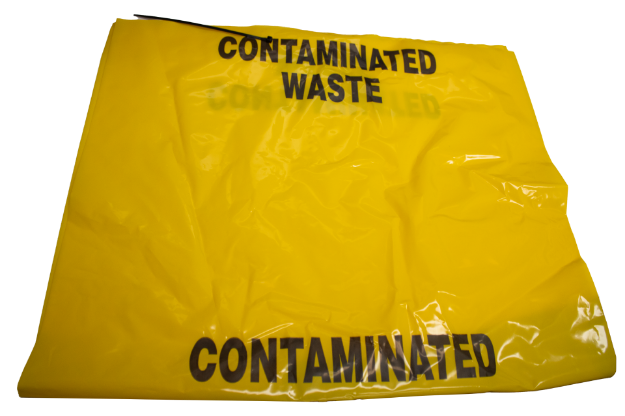 Picture of Yellow Contaminated Waste Bag with Tie (560mmL x 1,000mmW x 75um)