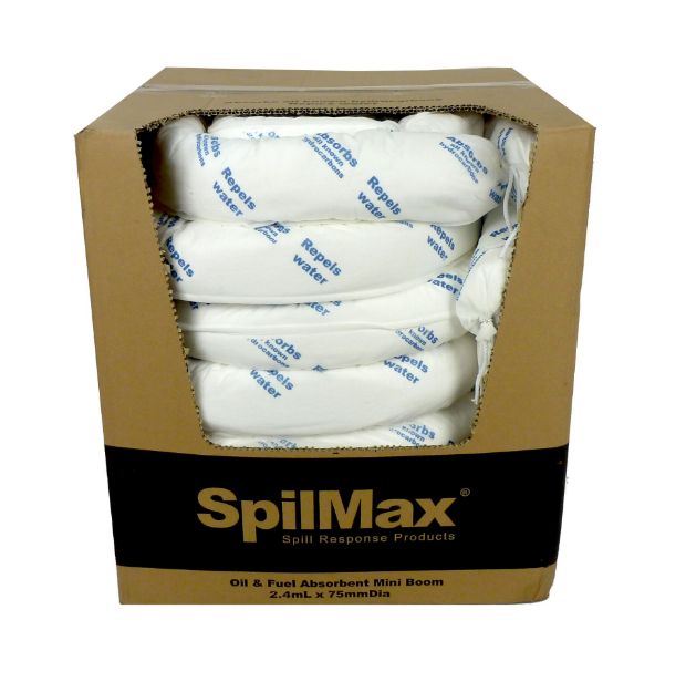 Picture of SpilMax Absorbent Mini Boom - Oil & Fuel (2,400mmL x 75mmDia)